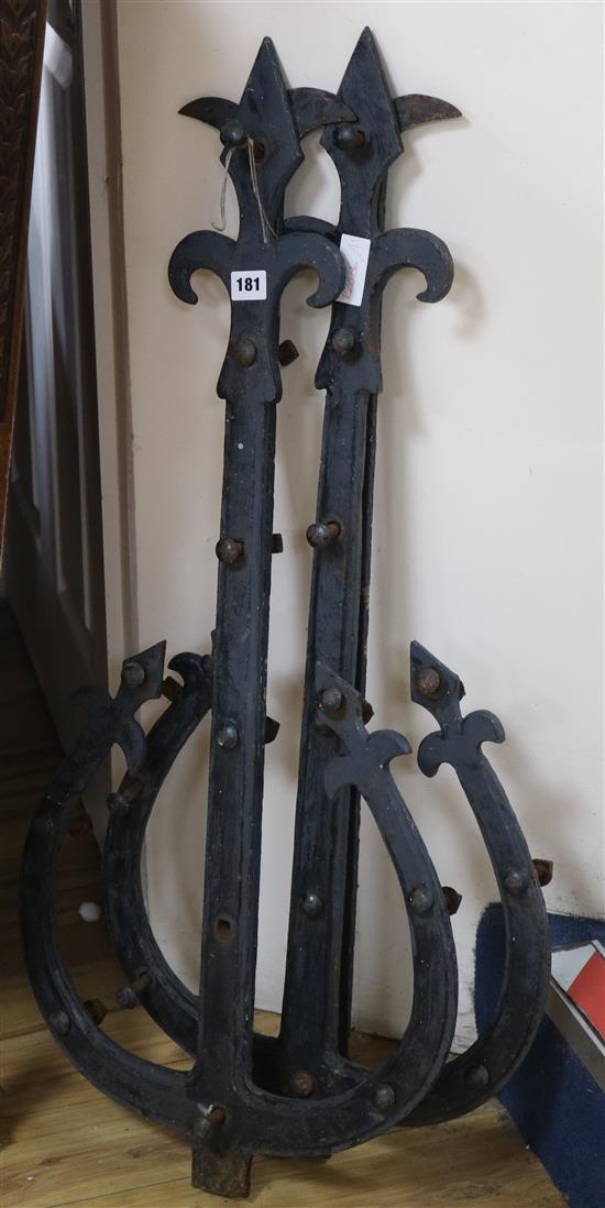 A pair of large gothic Victorian hinges